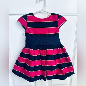 Ralph Lauren fancy navy blue and pink dress comes with matching bloomers